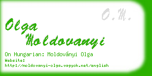 olga moldovanyi business card